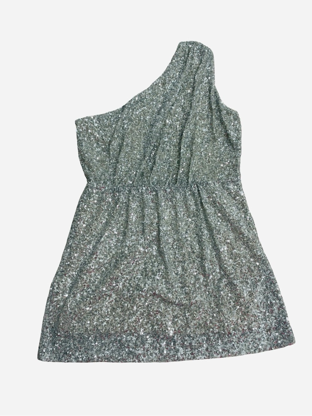 One-Shoulder Sequin Dress in Silver
